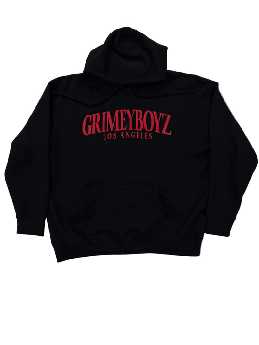 GRIMEY BOYZ PUFF PRINT HOODIE (RED)
